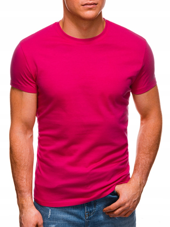 

T-shirt męski basic do jeansów 970S c. różowa S