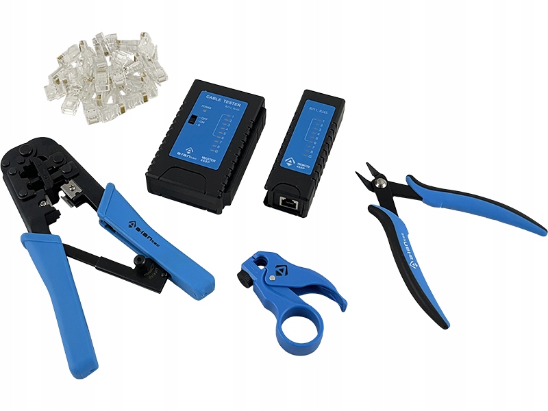 Specializovaná sada instalačních nástrojů v kufru (tester, nůž Lsa,