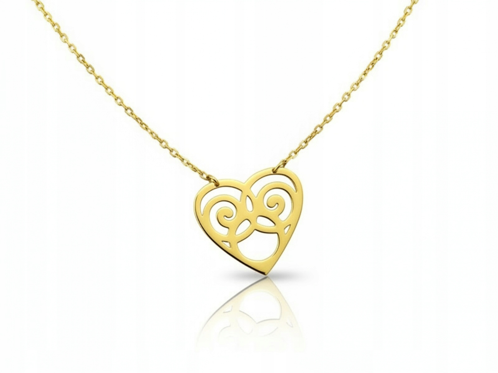 Náhrdelník hvězd 585 zlatý s Prolamovaným srdíčkem r45 srdcem 1.19 g