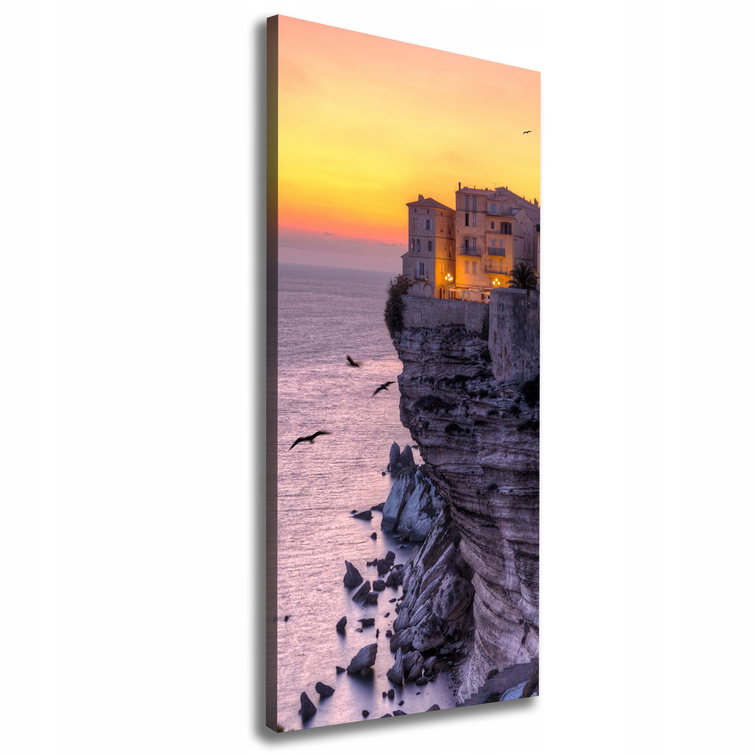 

Foto obraz na płótnie Domy na klifie 50x125 cm