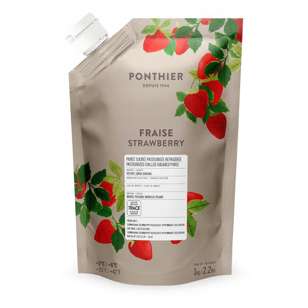 Pyré jahodové chlazené 1 kg Ponthier