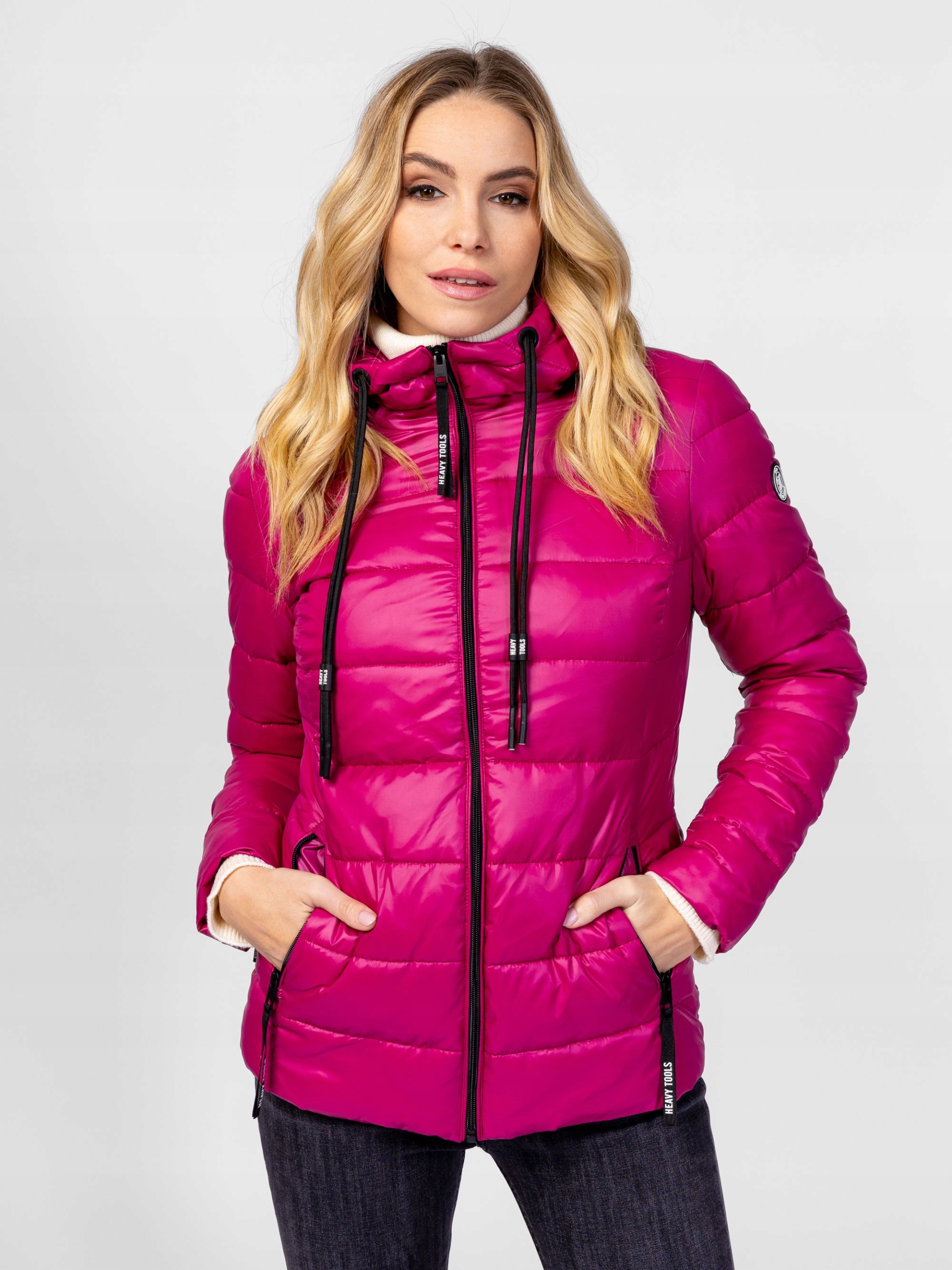 Heavy Tools Dámská Přechodná Bunda S Kapucí NEILAW25 Berry Růžová S
