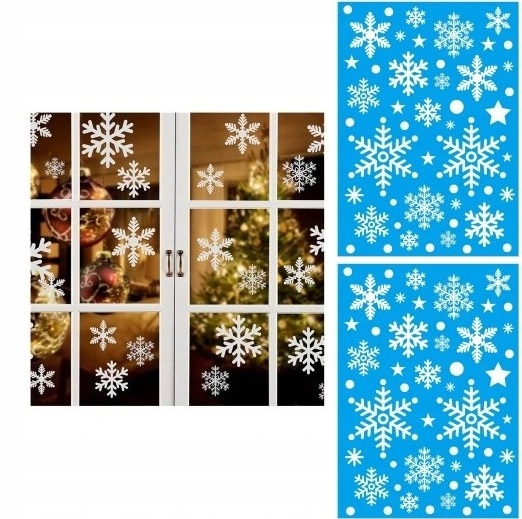 96 SZT NAKLEJEK ŚNIEŻYNKI ŚWIĄTECZNE OZDOBY NA OKNO SZYBĘ LUSTRO DRZWI EAN (GTIN) 5905935891042
