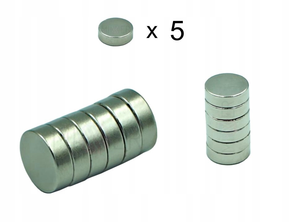 Неодимовый магнит круглый полный 12x3,75 мм 5 штук