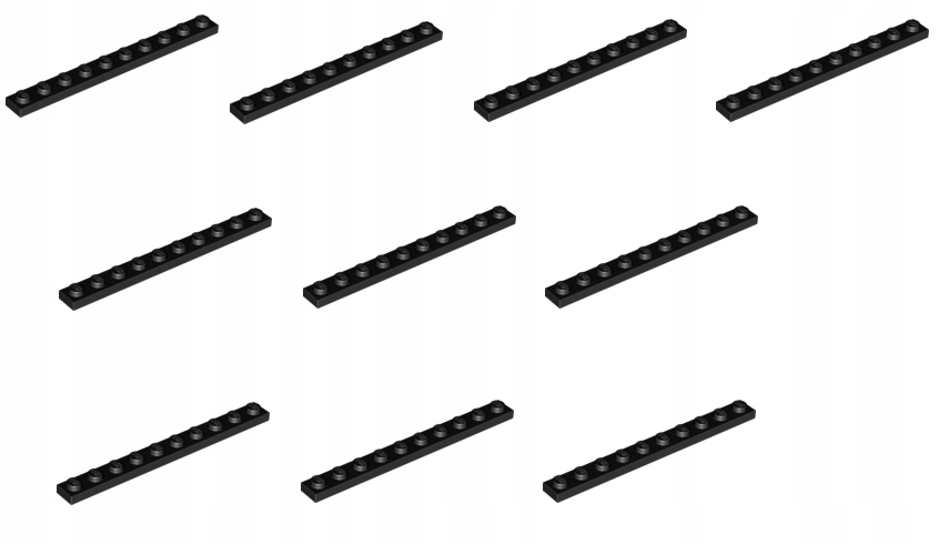 

Lego Płytka 1X10 czarny 447726 4477 10 szt