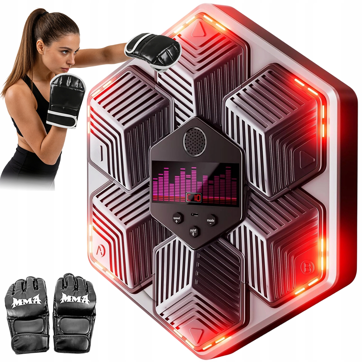 Music Boxing Machine Tarcza Bokserska Led 14 Trybów 16 Prędkości Bluetooth