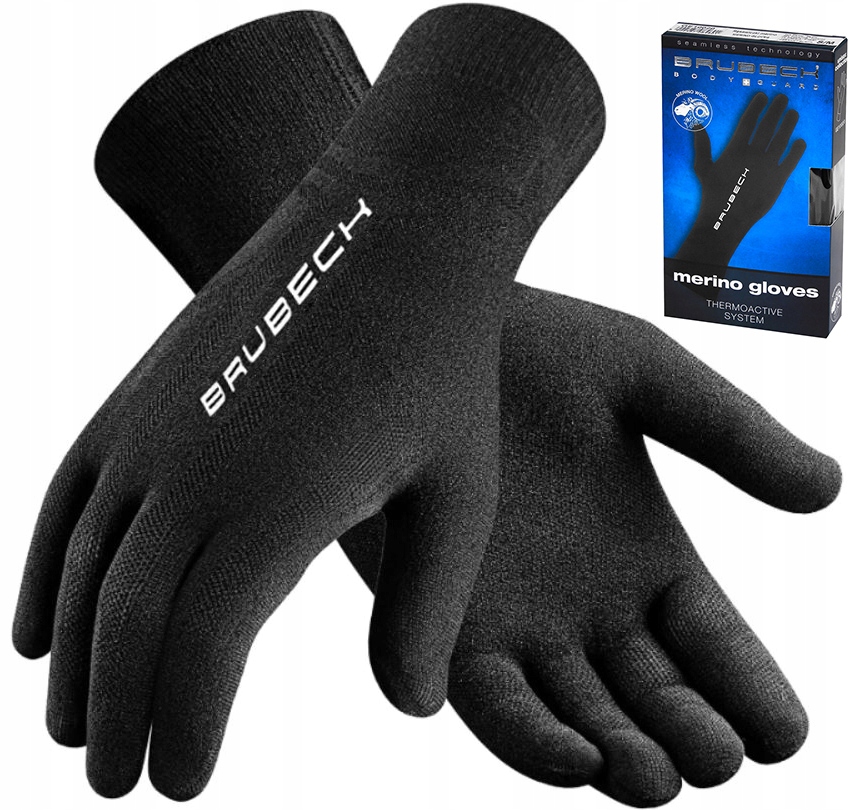 Rękawiczki Termoaktywne Wełna Merino do Biegania Trekkingowe Brubeck L/XL