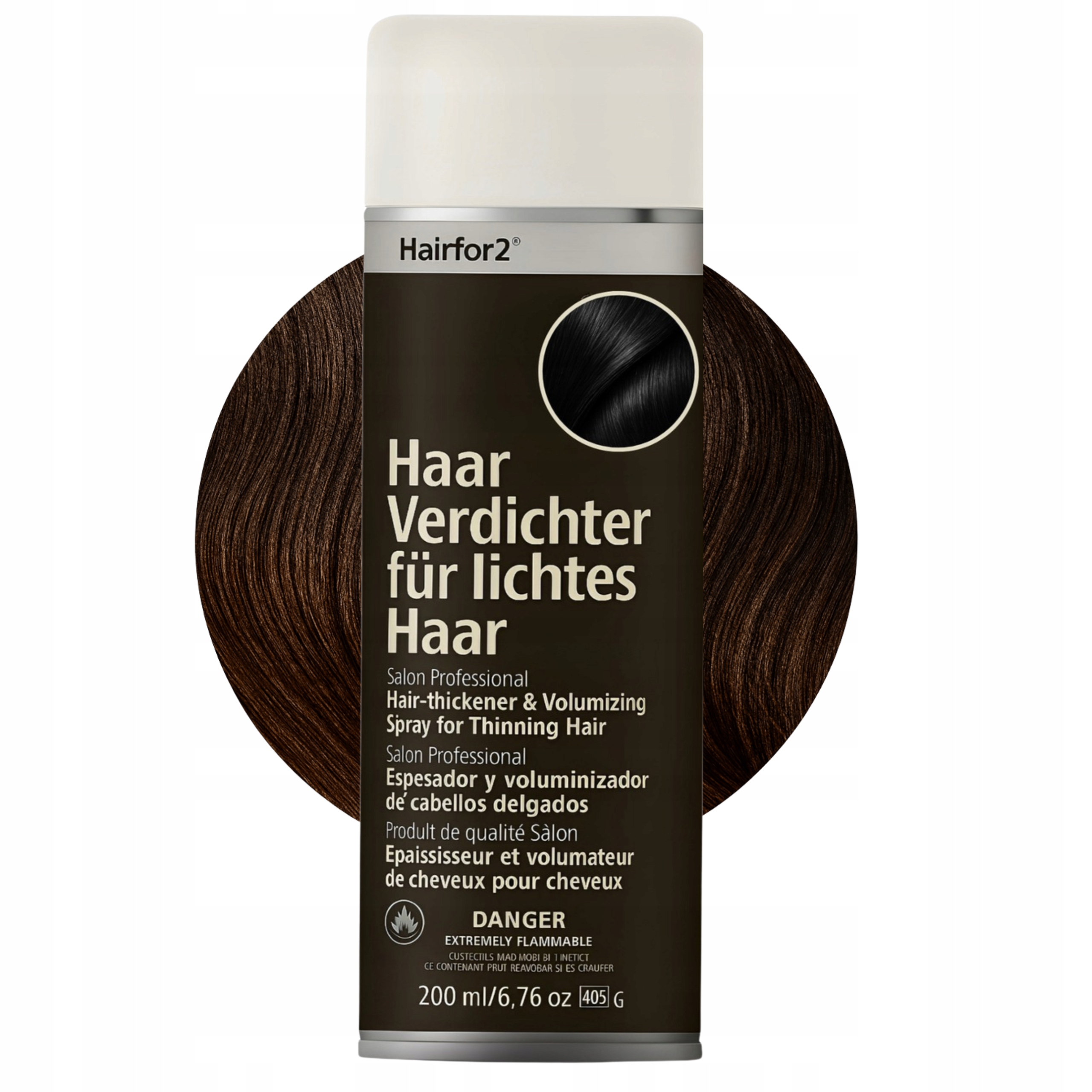 HairFor2 Spray 200 Ml – hustší, plnější vlasy za sekundu! Středně hnědá barva