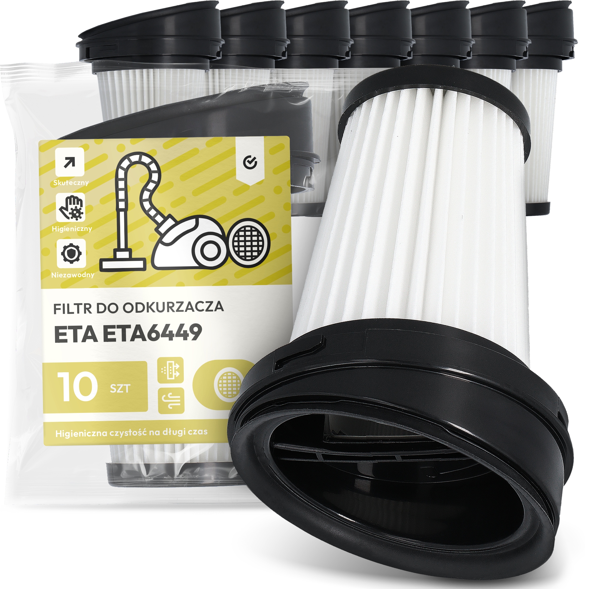 10 x Vzduchový Filtr pro vysavač Eta ETA6449 Hepa Účinný Em-w