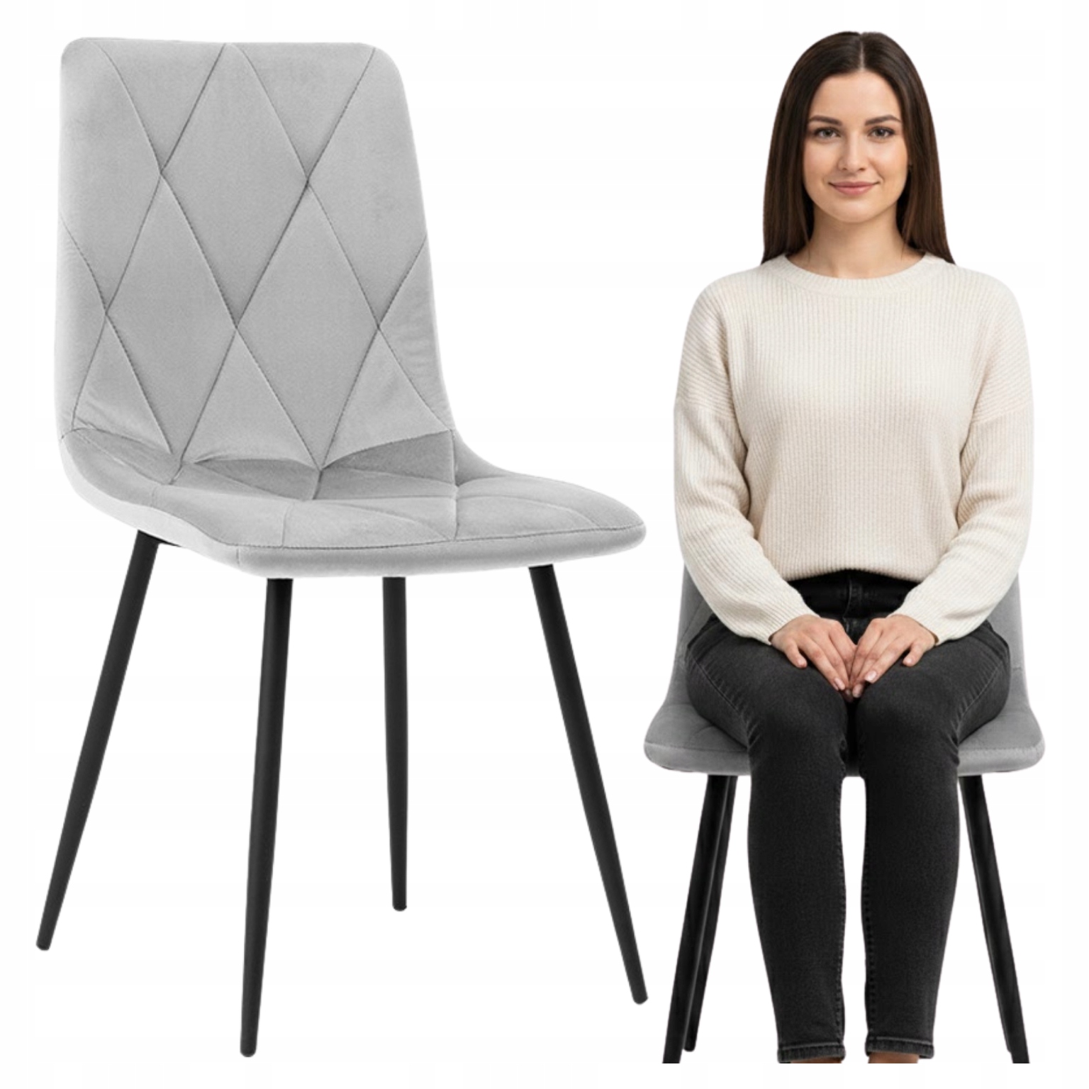 Čalouněné křeslo Velurové do jídelny Obývacího pokoje Prošívané Pohodlné Velvet