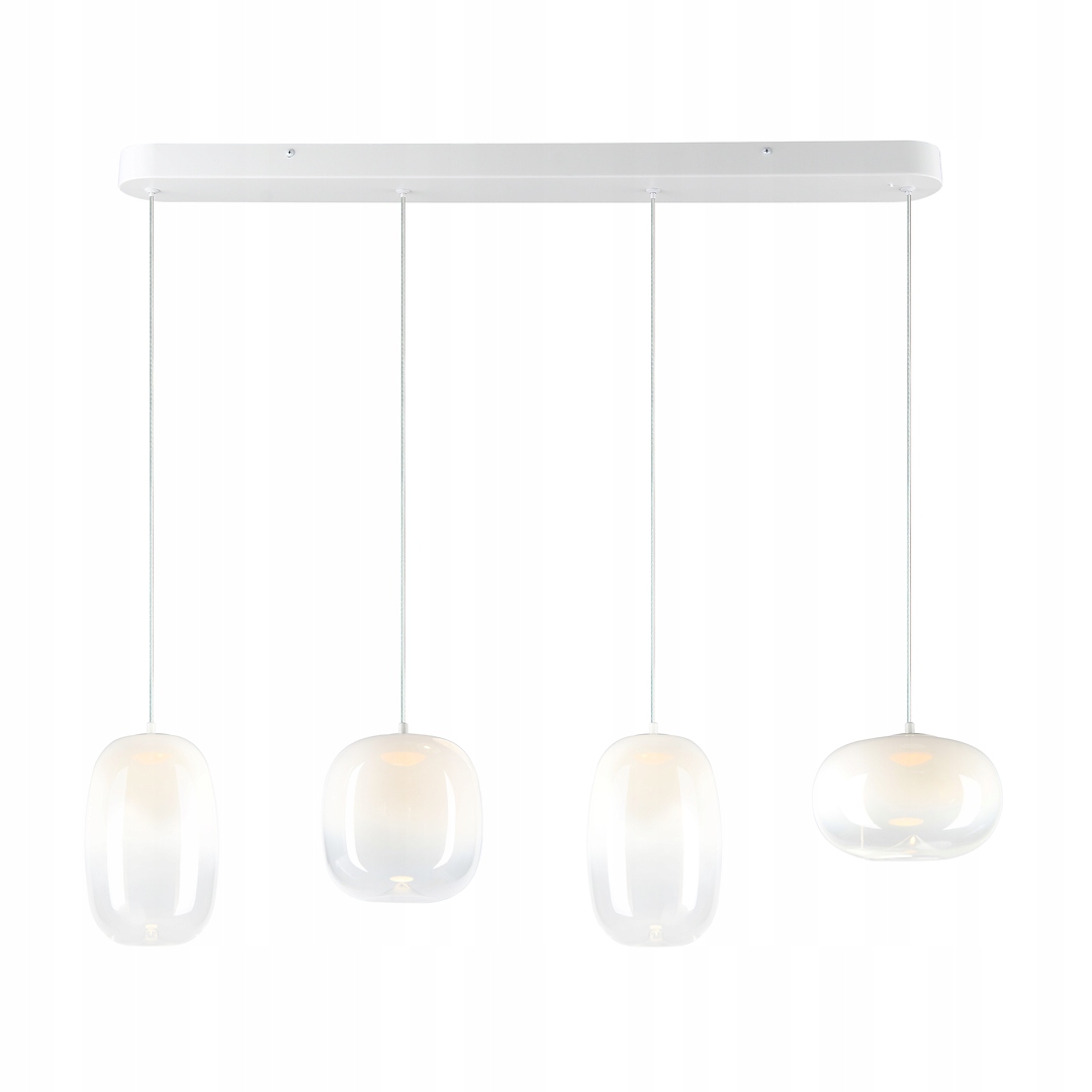 Milagro Lampa wisząca do jadalni Vaso białe klosze zintegrowany Led 15W