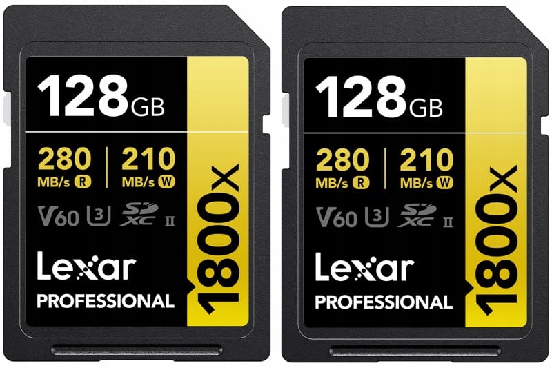 Karta pamięci Lexar Pro 1800x Sdxc U3 (V60) Uhs-ii R280/W210 128GB 2pack