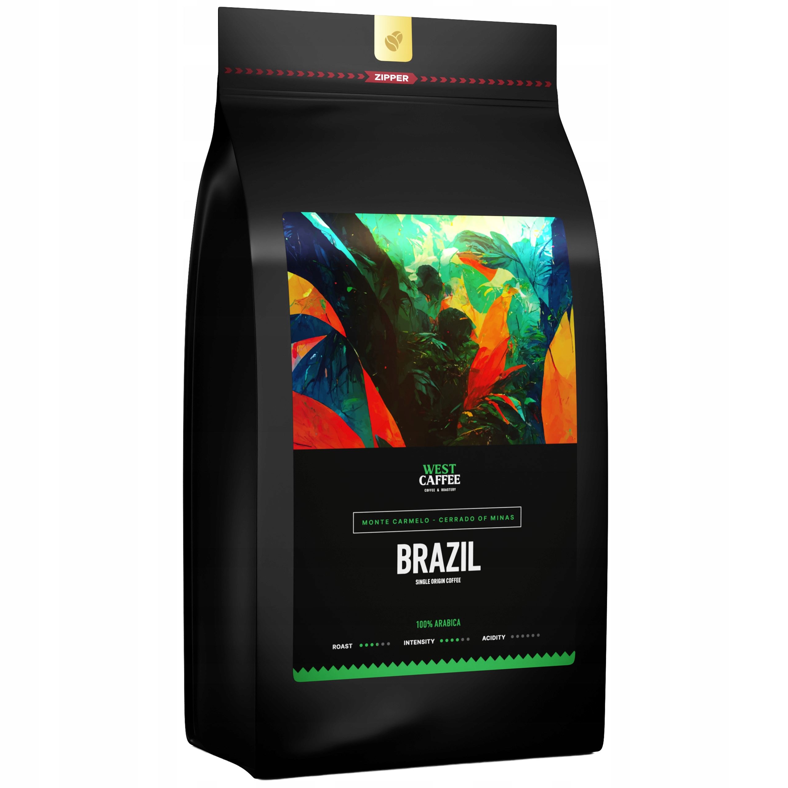 Levně Káva zrnková Brazil Monte Carmelo 1 kg 100% Arabica Pražení Střední Plus