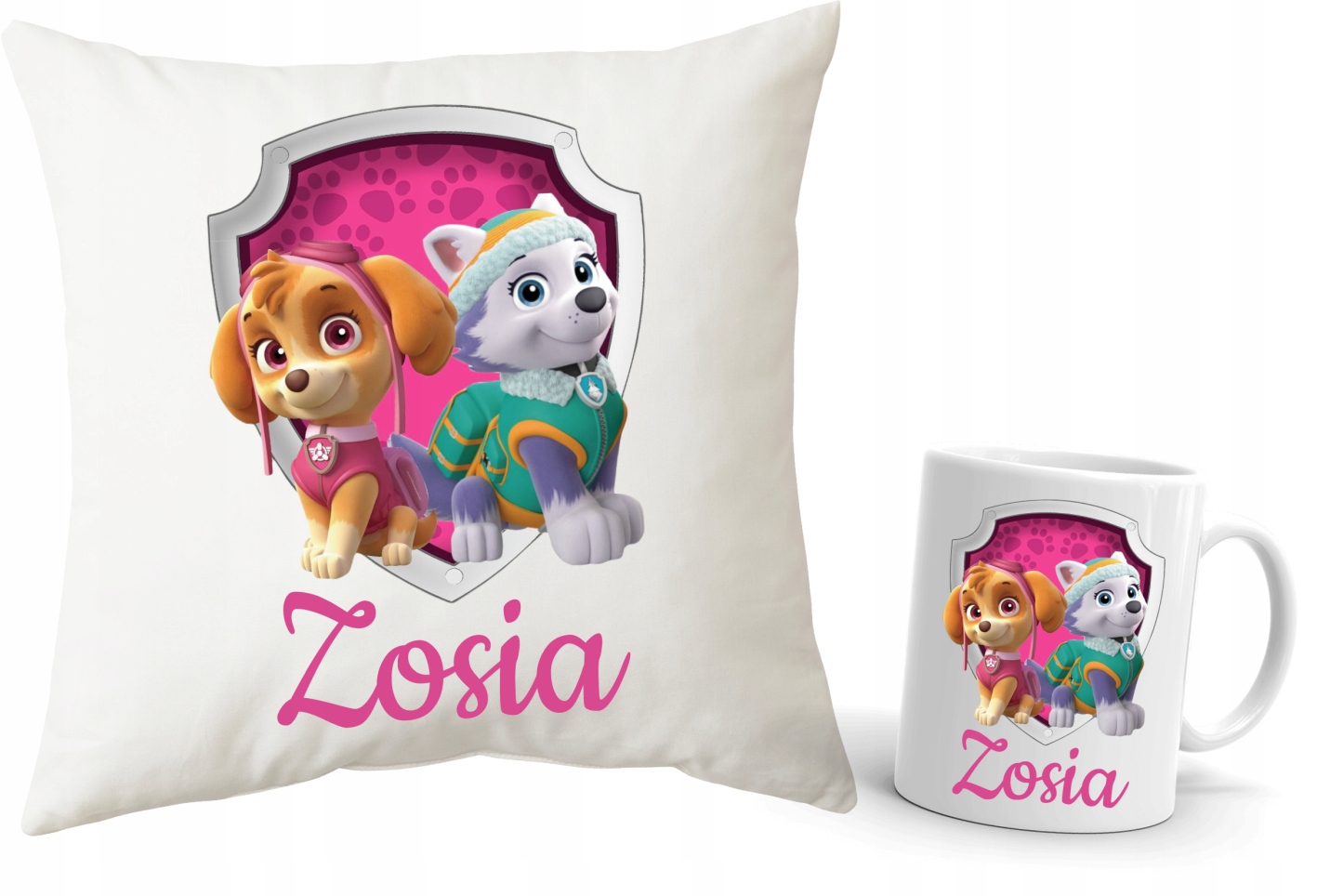 

Zestaw Poduszka Kubek Psi Patrol Skye Imię
