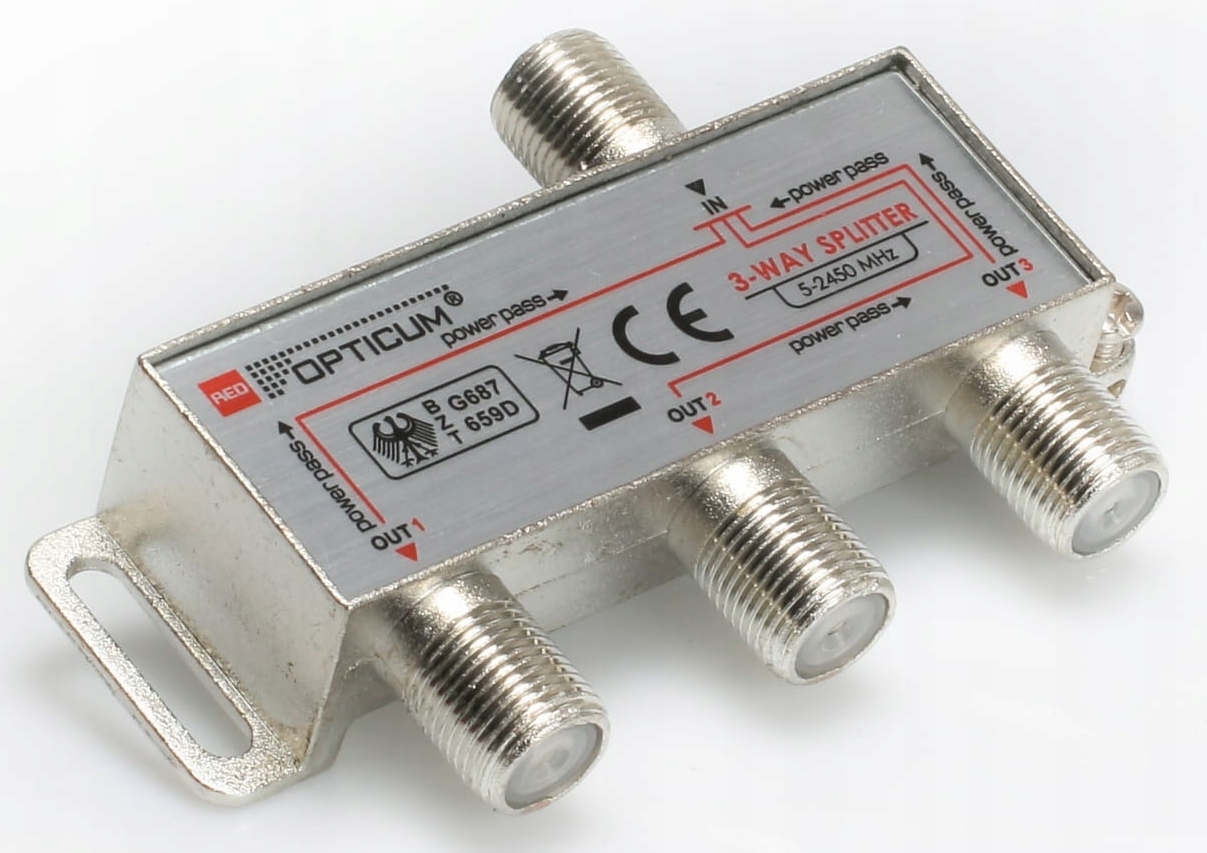 Rozgałęźnik Spliter 1/ 3 wyjścia TV SAT Unicable