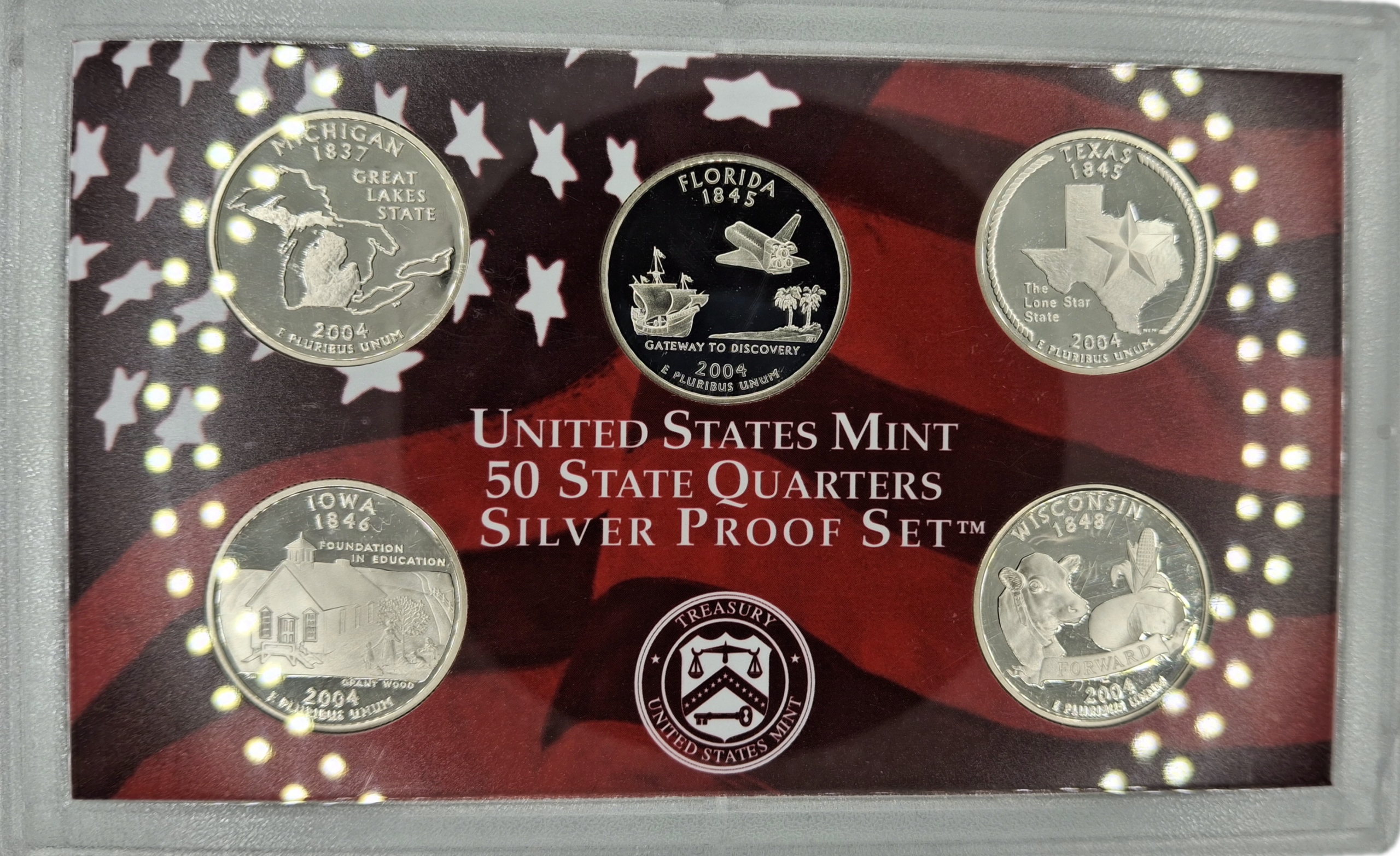 USA - 2004 State Quarters - Silver Proof Set - BU