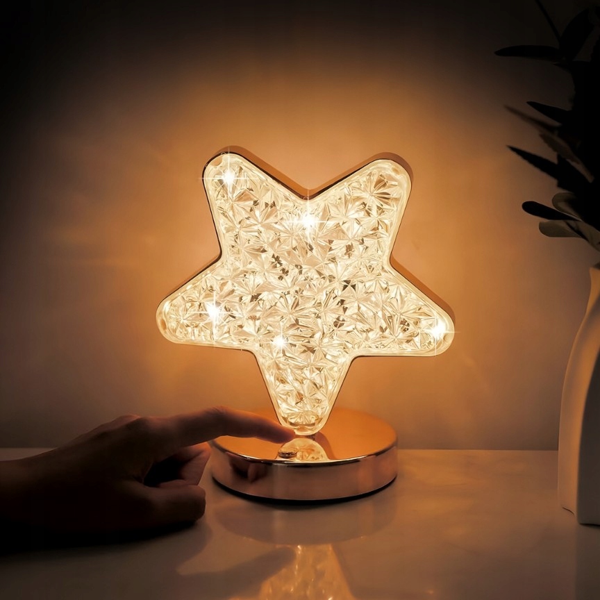 LAMPKA NOCNA KRYSZTAŁOWA LED GWIAZDA LAMPA STOŁOWA Marka inna
