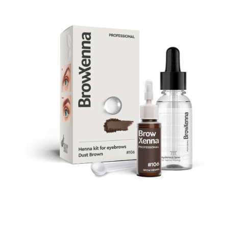 Henna na obočí BrowXenna #106 Dust Brown 10 g Hyaluronová báze 30 ml