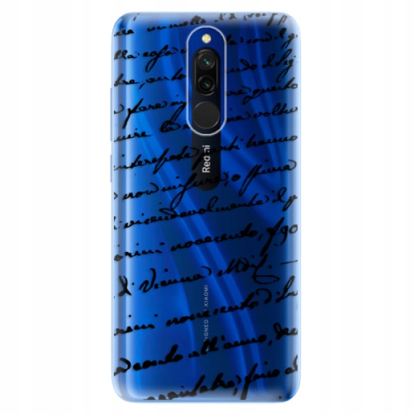 Silikonowe etui iSaprio Handwriting 01 czarne do Xiaomi Redmi 8
