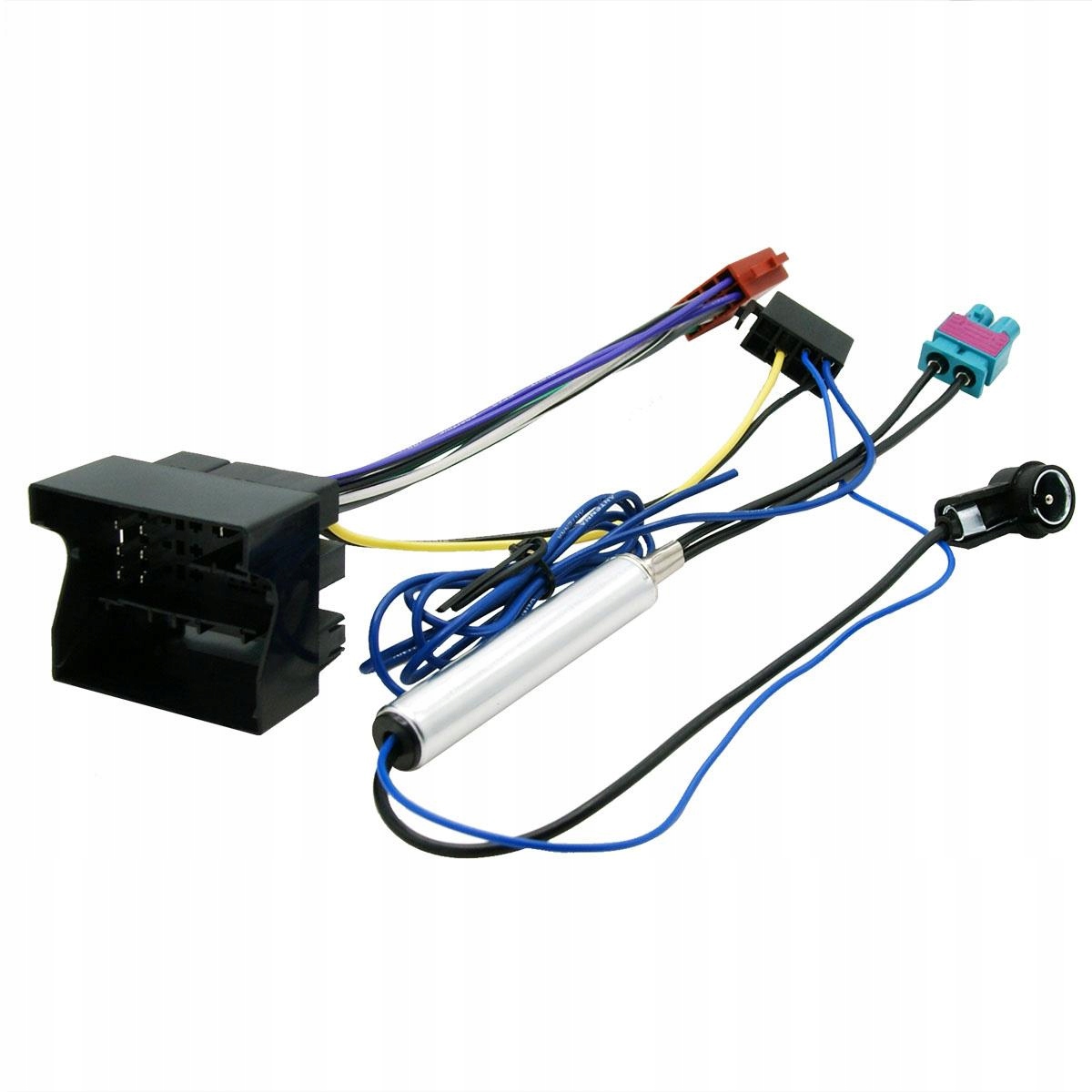 Iso kostka do radia Volkswagen Skoda Audi Seat 2x Fakra Iso separator a