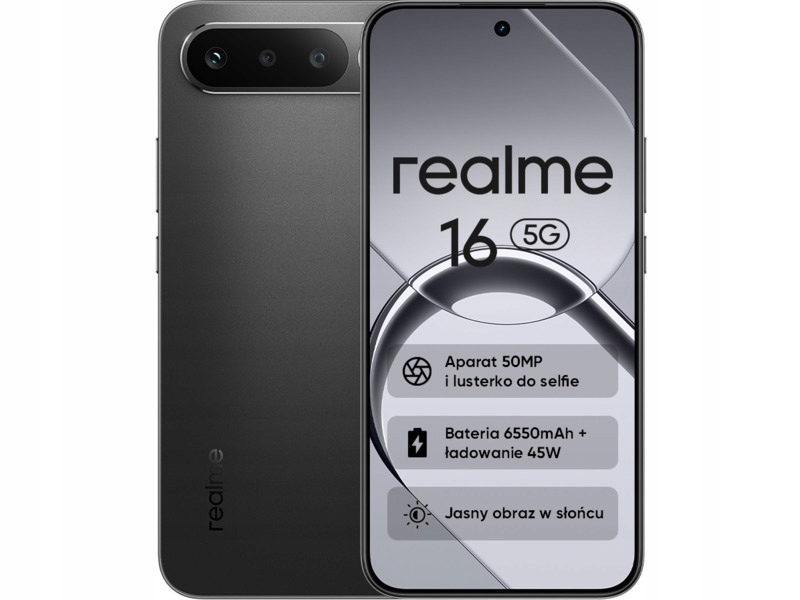 Smartfon Realme 16 5G 8/256GB 6.57" 120Hz Czarny