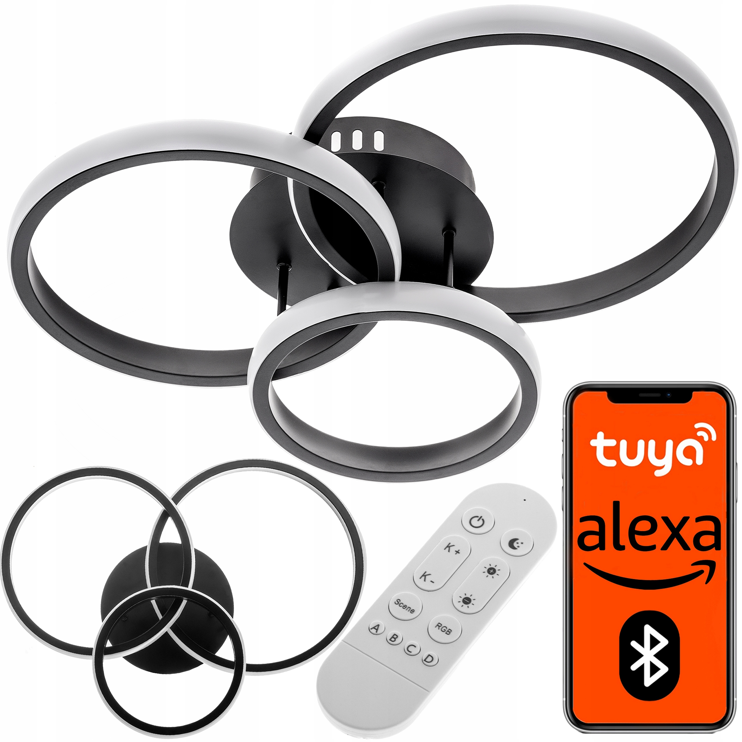 Lampa sufitowa MODERN ściemnia 46W Aplikacja Pilot