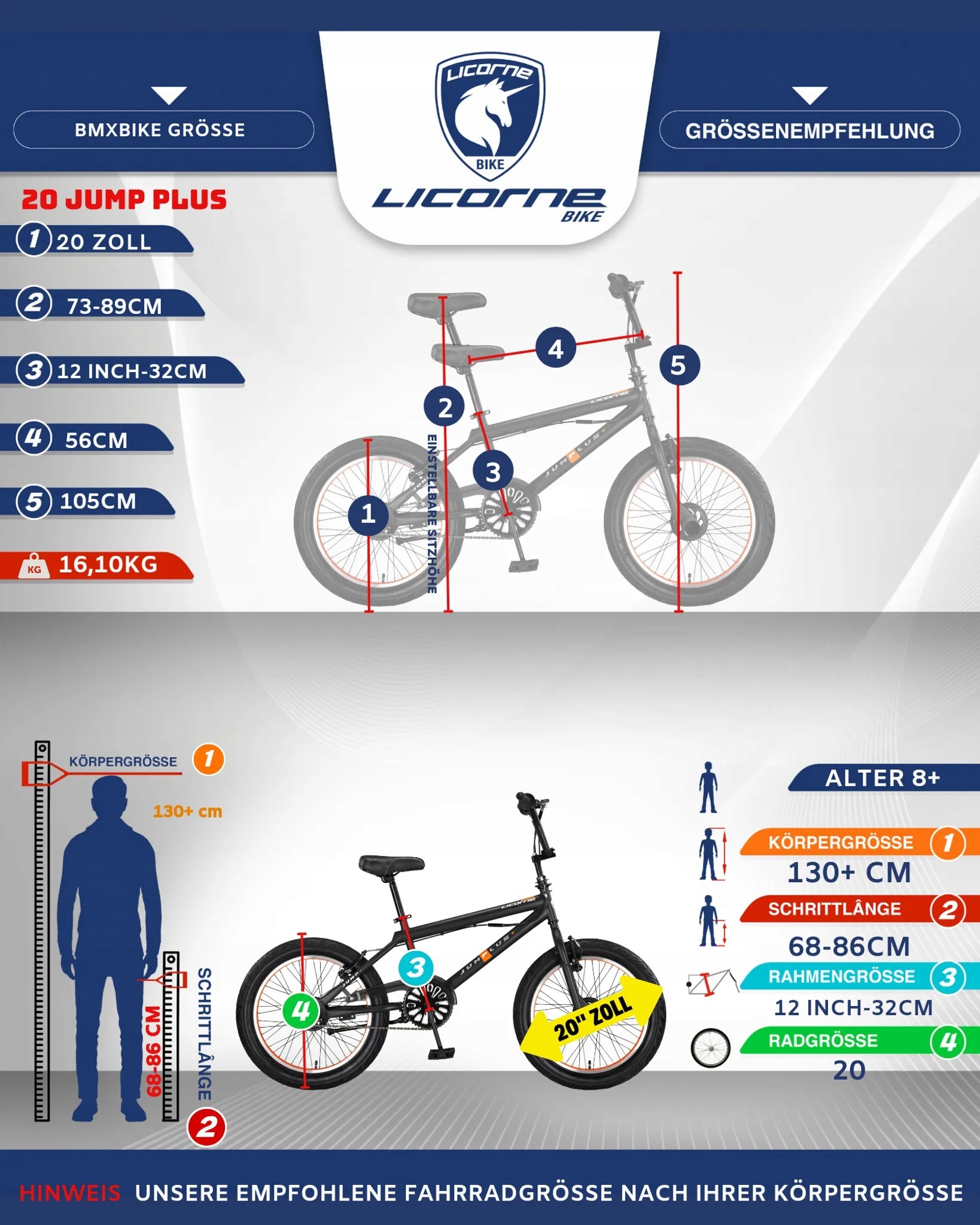 NIEMIECKI ROWER BMX FREESTYLE JUMP+ 4PEGI 360 Rozmiar koła (