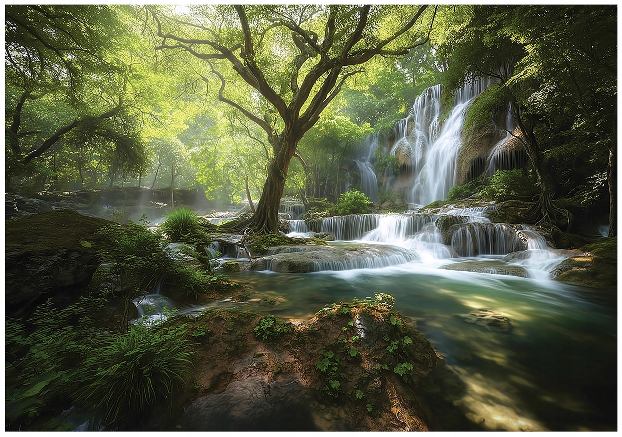 Fototapeta Vodopád Les Príroda Krajina Výhľad Voda Zelená Lesná 400x280