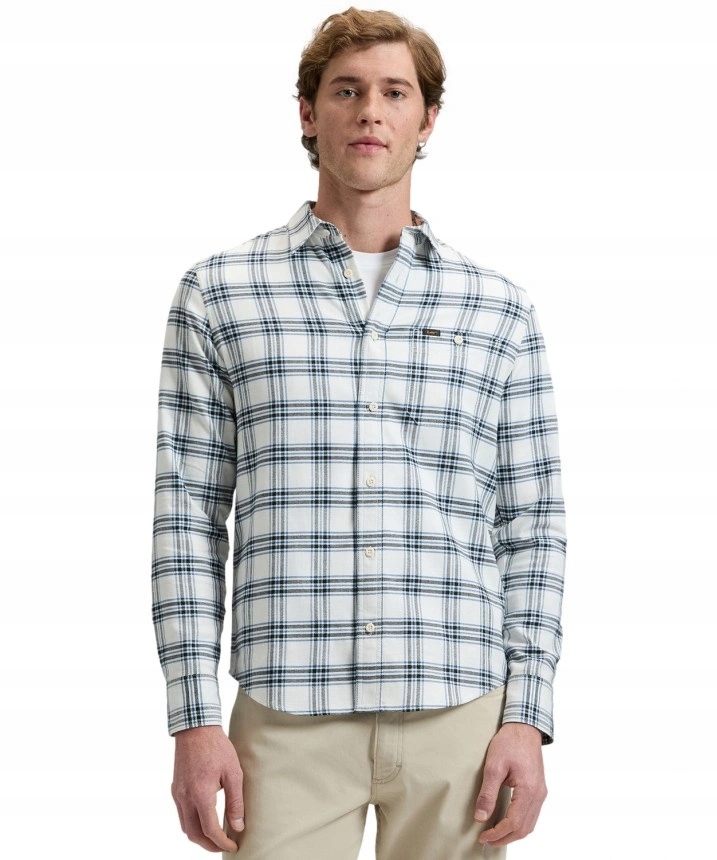 Pánská košile Lee Leesure Shirt Ecru Plaid 112379207 L