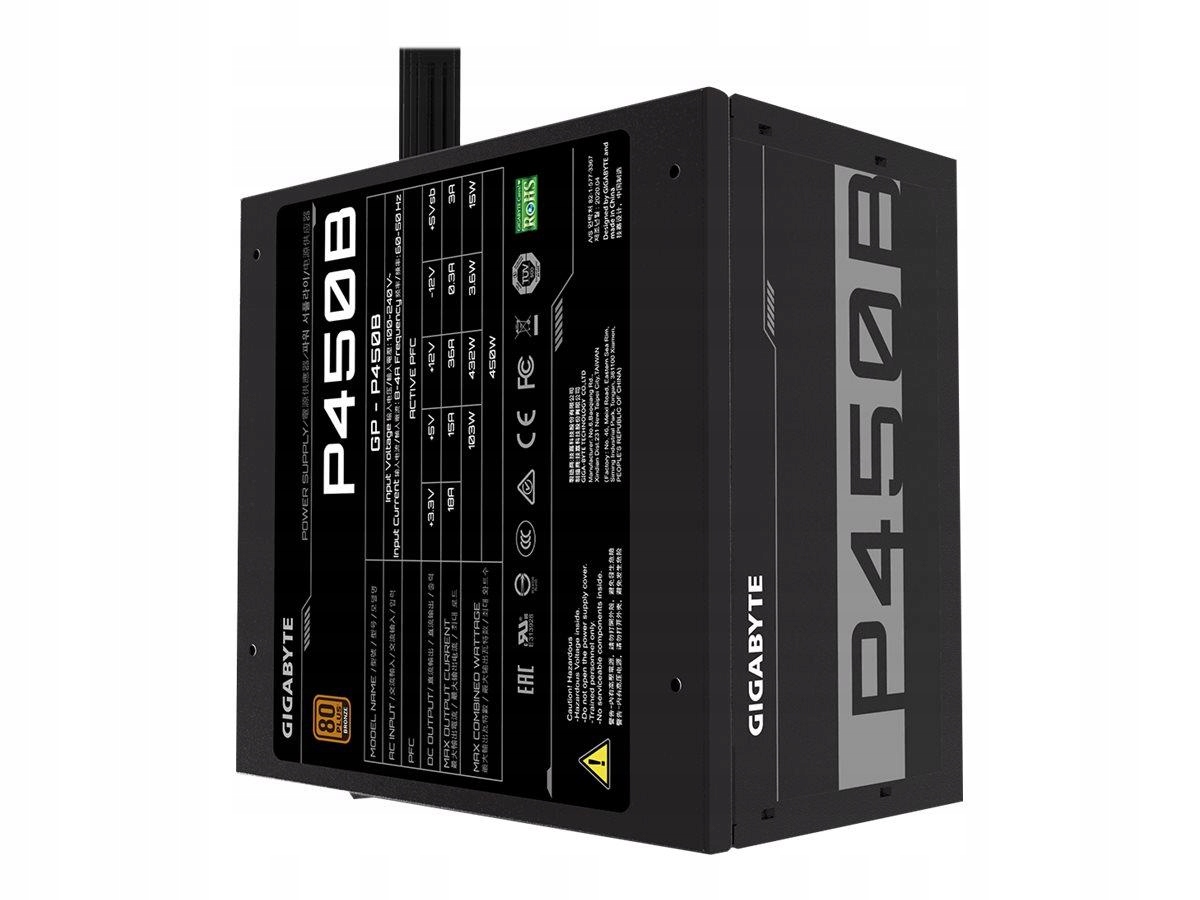 Gigabyte GP-P450B 450W ATX12V 80 Plus Bronze certified Active Pfc Power