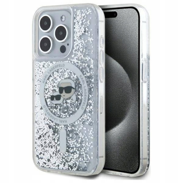 Pouzdro Karl Lagerfeld Liquid Glitter pro MagSafe pro iPhone 15 Pro