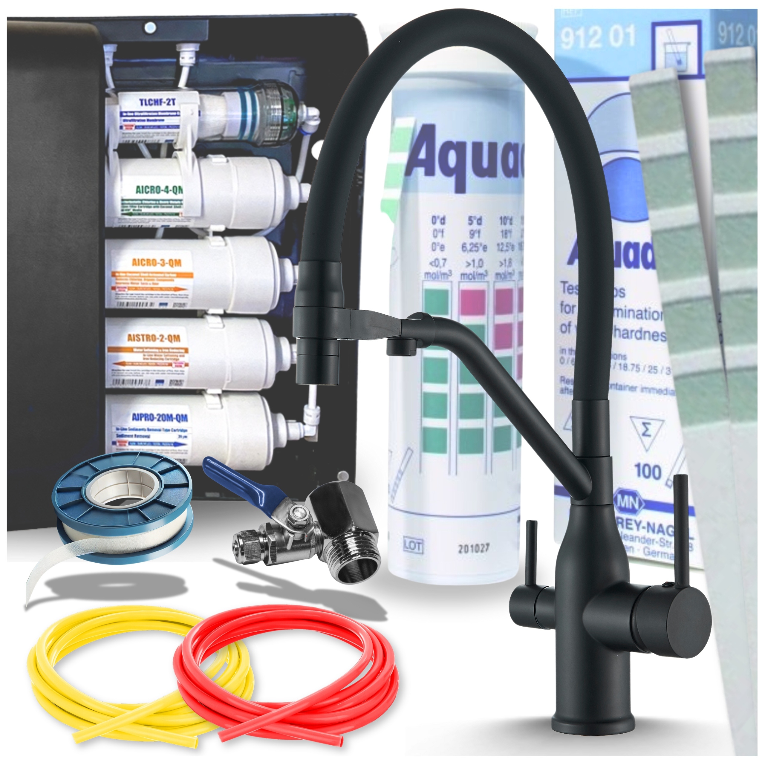 Filtr na vodu Poddřezový systém Filtrování pitné vody Baterie Černá