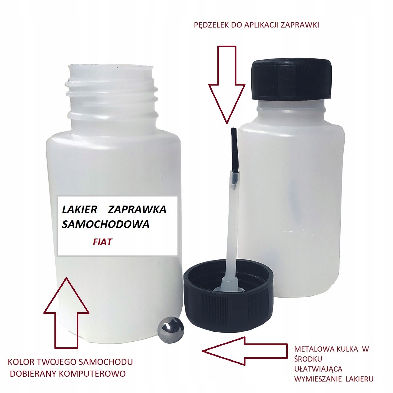 

Fiat Lakier Samochodowy Zaprawka Każdy Model 50ML