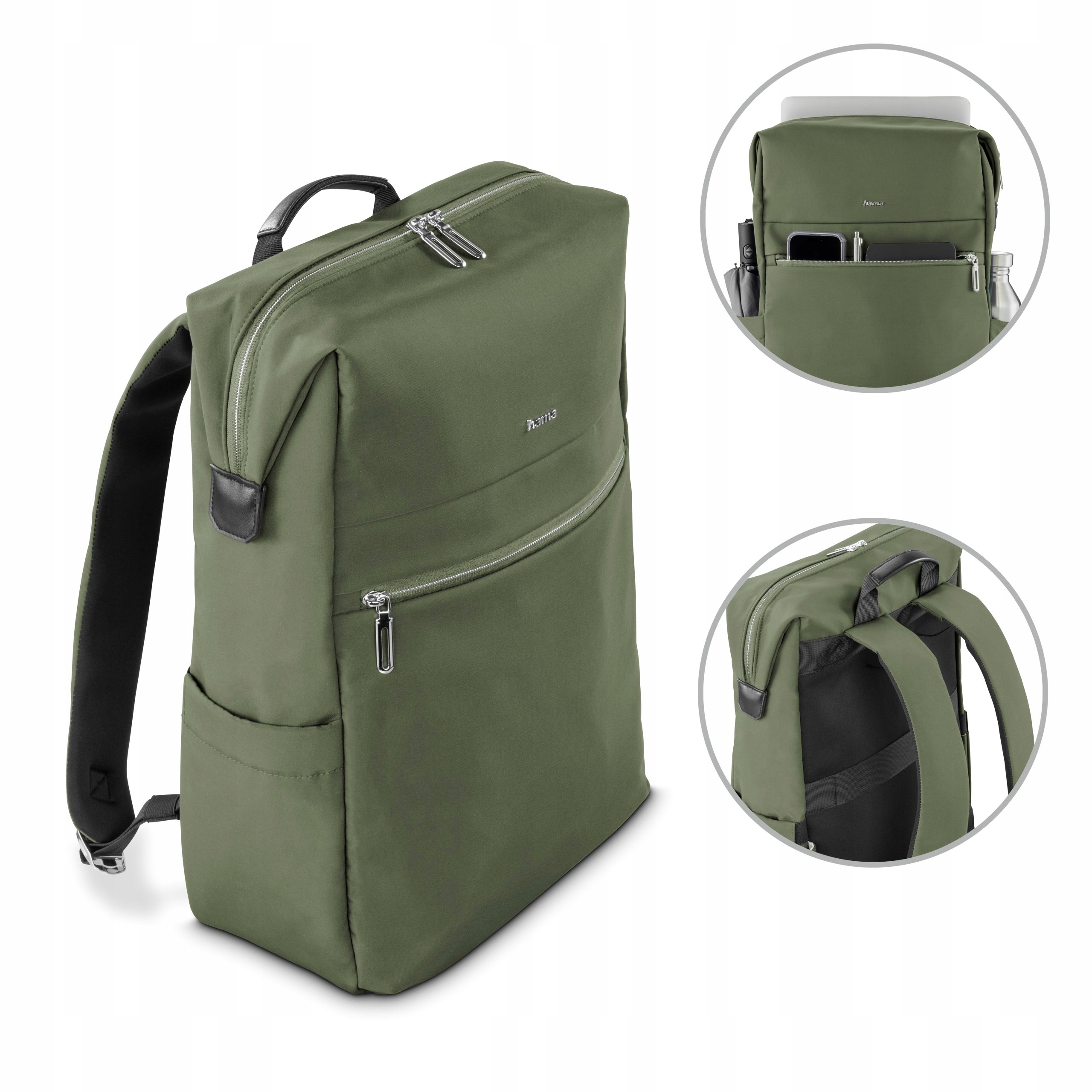 Hama Plecak Ultimate Na Laptopa 16.2 " do 16 cali Zielony Kieszeń