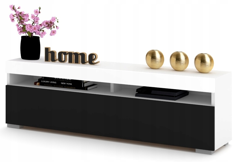 Rtv skříňka Komoda Police Play Bílá Matná Černá