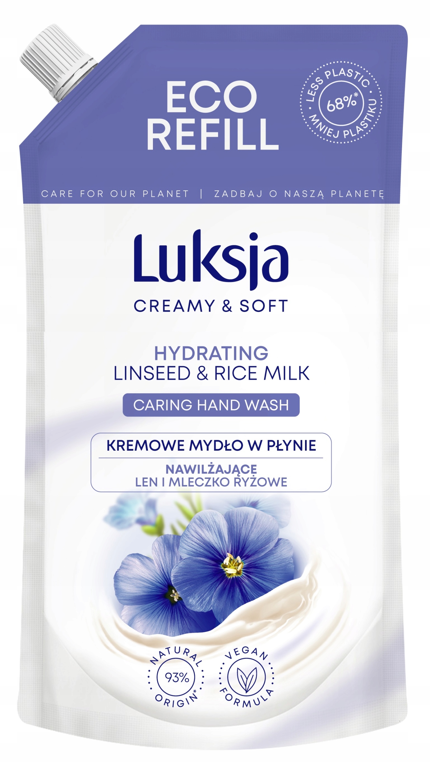 Tekuté mýdlo Luksja len a rýžové mléko 400 ml eco refill 1 ks