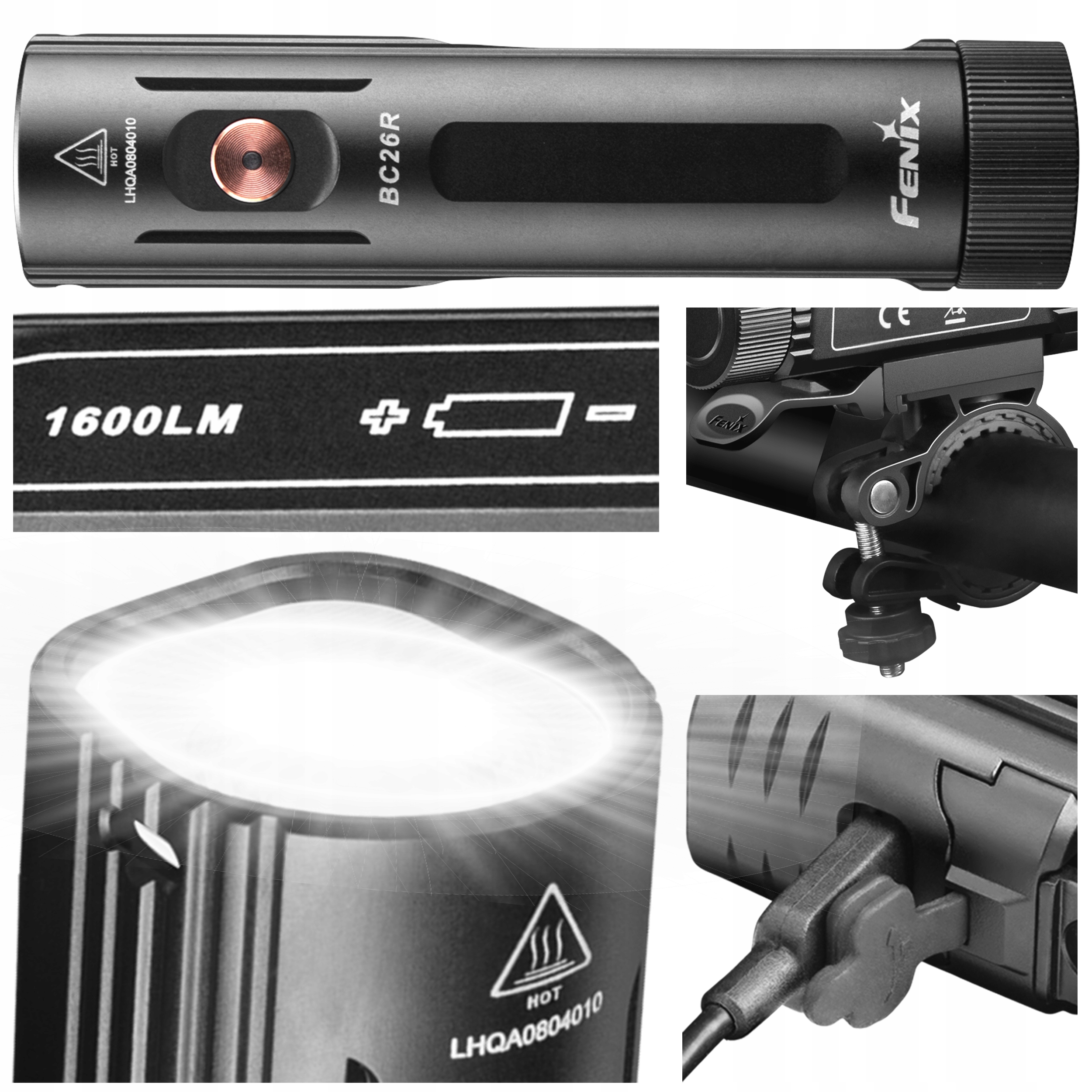 

Latarka rowerowa Fenix BC26R 1600lm 169m Usb-c