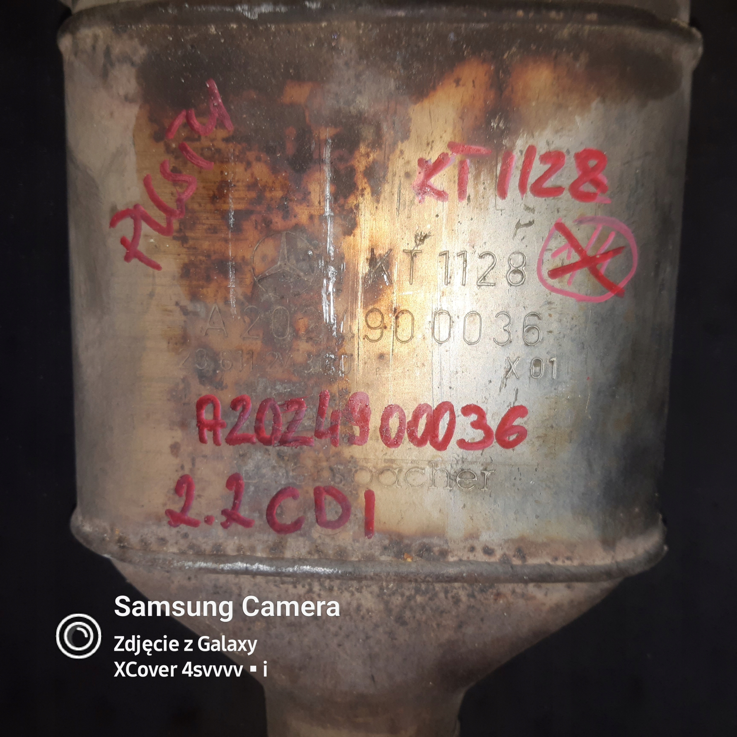 KATALIZATOR MERCEDES 2.2 CDI A2024900036 KT1128 Numer katalogowy części A2024900036 KT1128