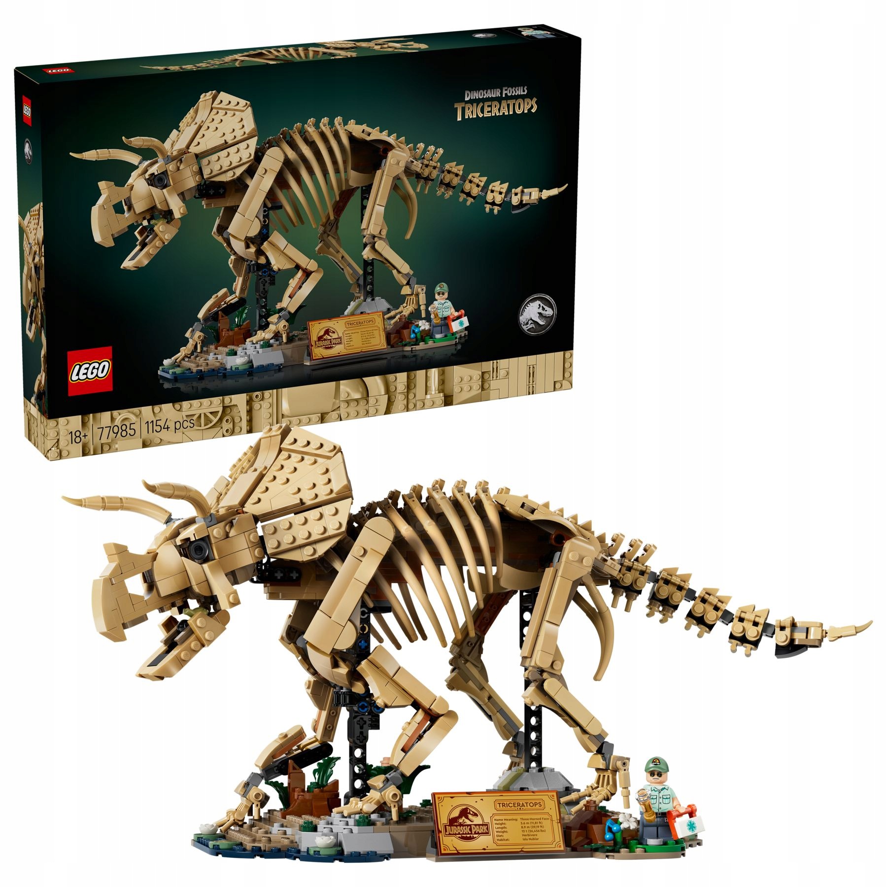 stavebnice Lego Jurský Svět 77985 Kostry dinosaurů: triceratops