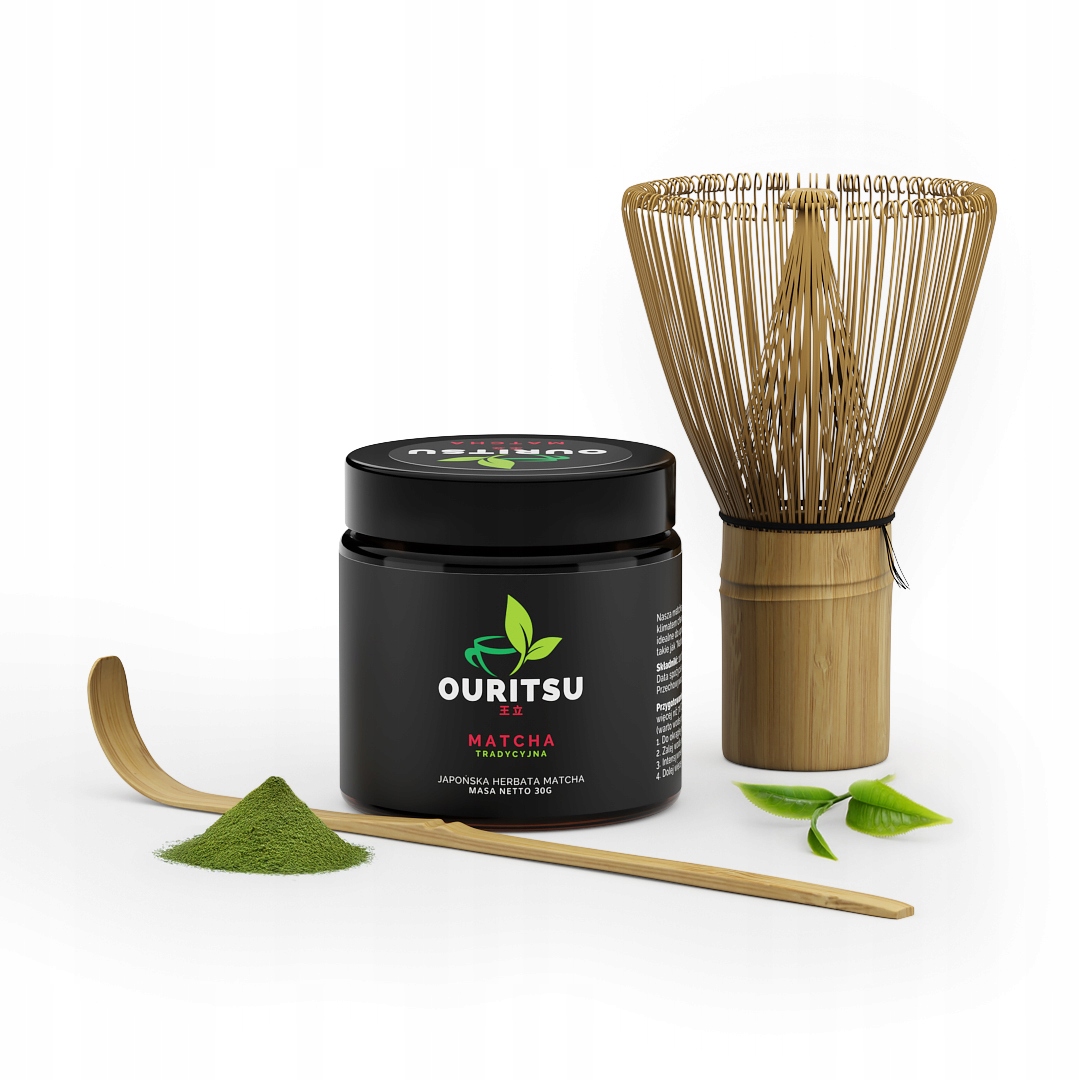 Zestaw Matcha 30g Chasen Chashaku Ouritsu miotełka do parzenia