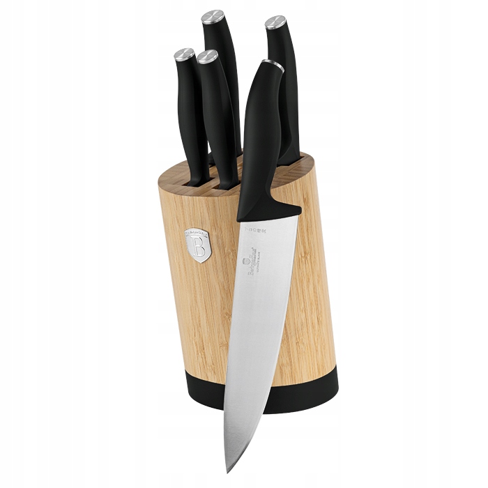 Súprava nožov so stojanom Bamboo 6 ks Matte black Collection