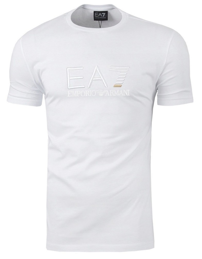 T-shirt Emporio Armani EA7 Wyszywane Duże Logo Biały XXL