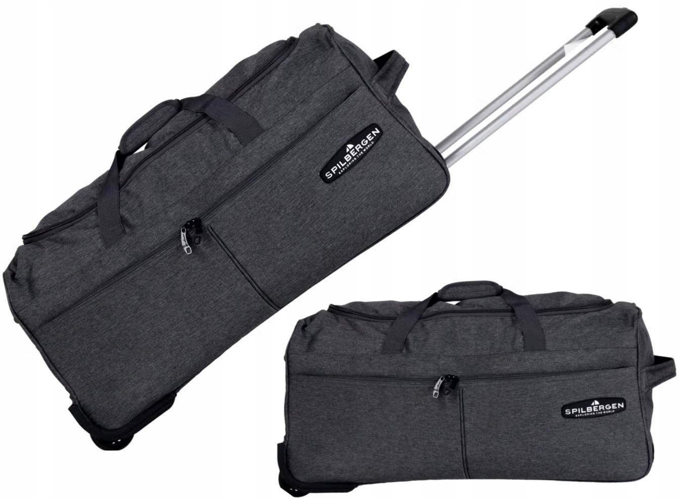 TORBA PODRÓŻNA NA KÓŁKACH BAGAŻ WALIZKA DUŻA 55L SZARA