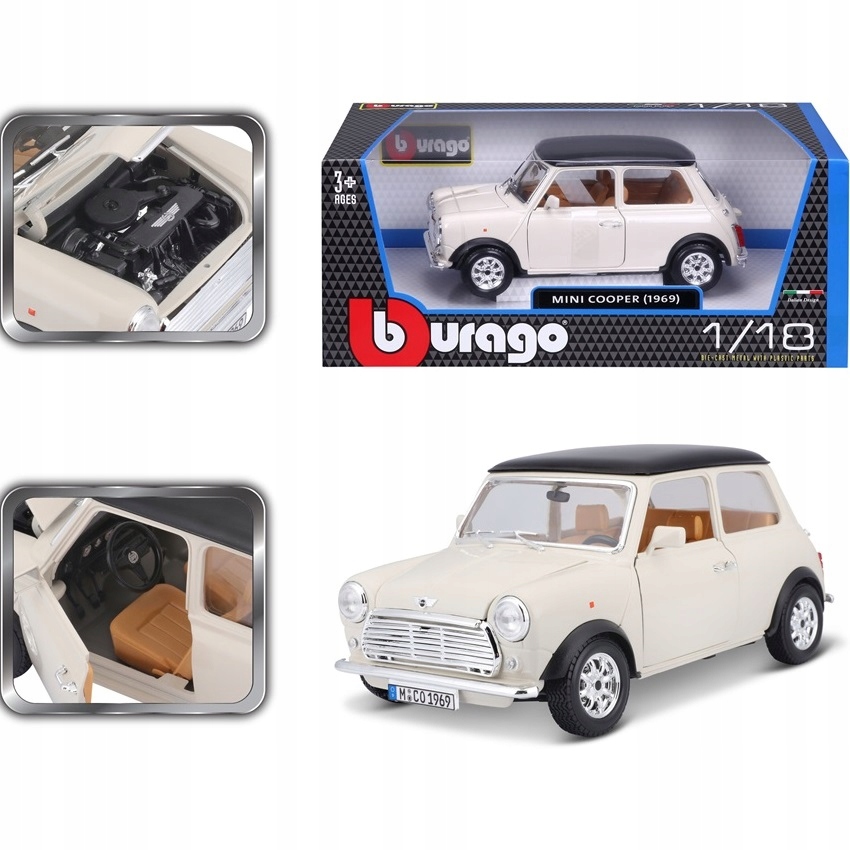 Mini Cooper 1969 1:18 model Bburago 18-12036 Skala 1:18