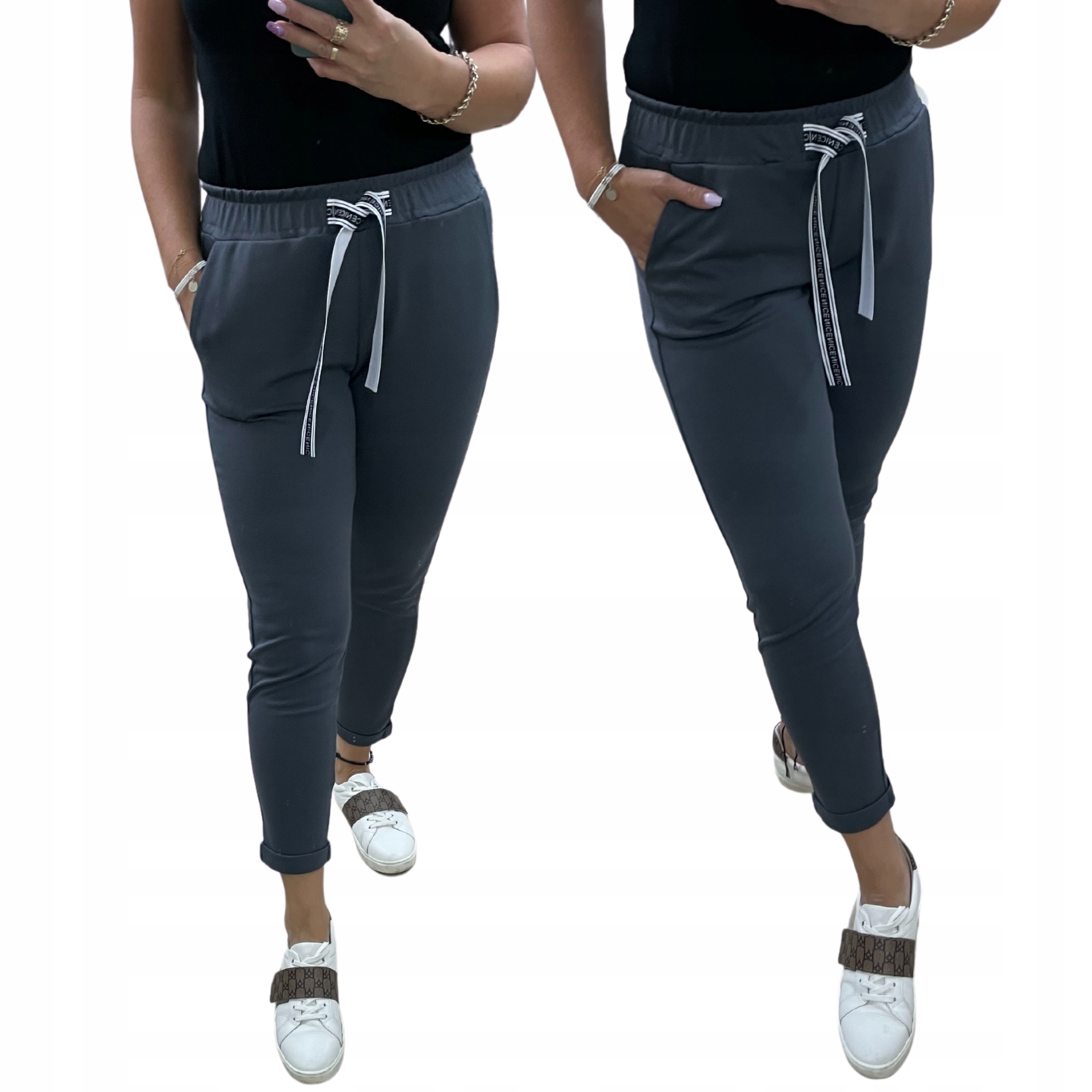 

DS3 Spodnie Dresowe Nice Ciemno Szary *LaLi* XL