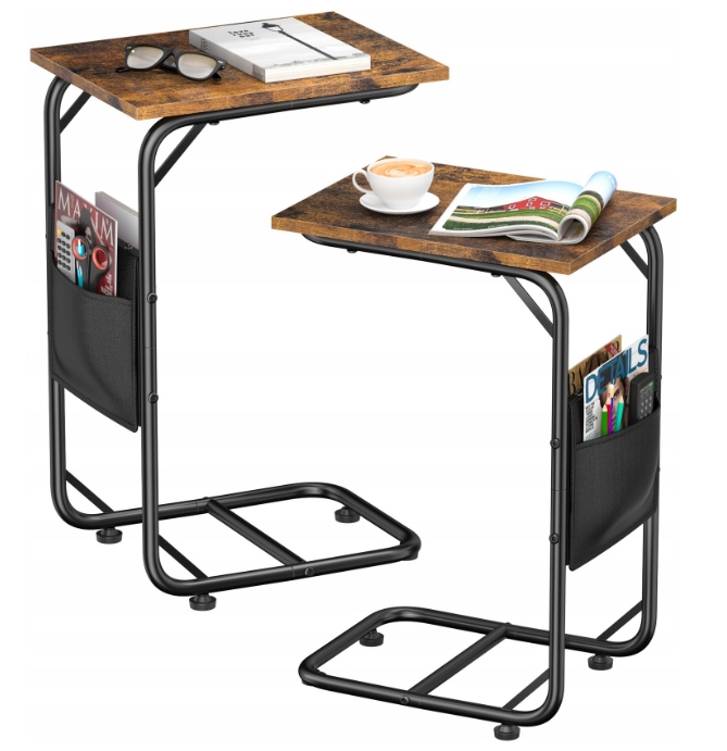 Pomocný stolek pod loftový notebook s organizérem 40x30x70 cm, 2 kusy