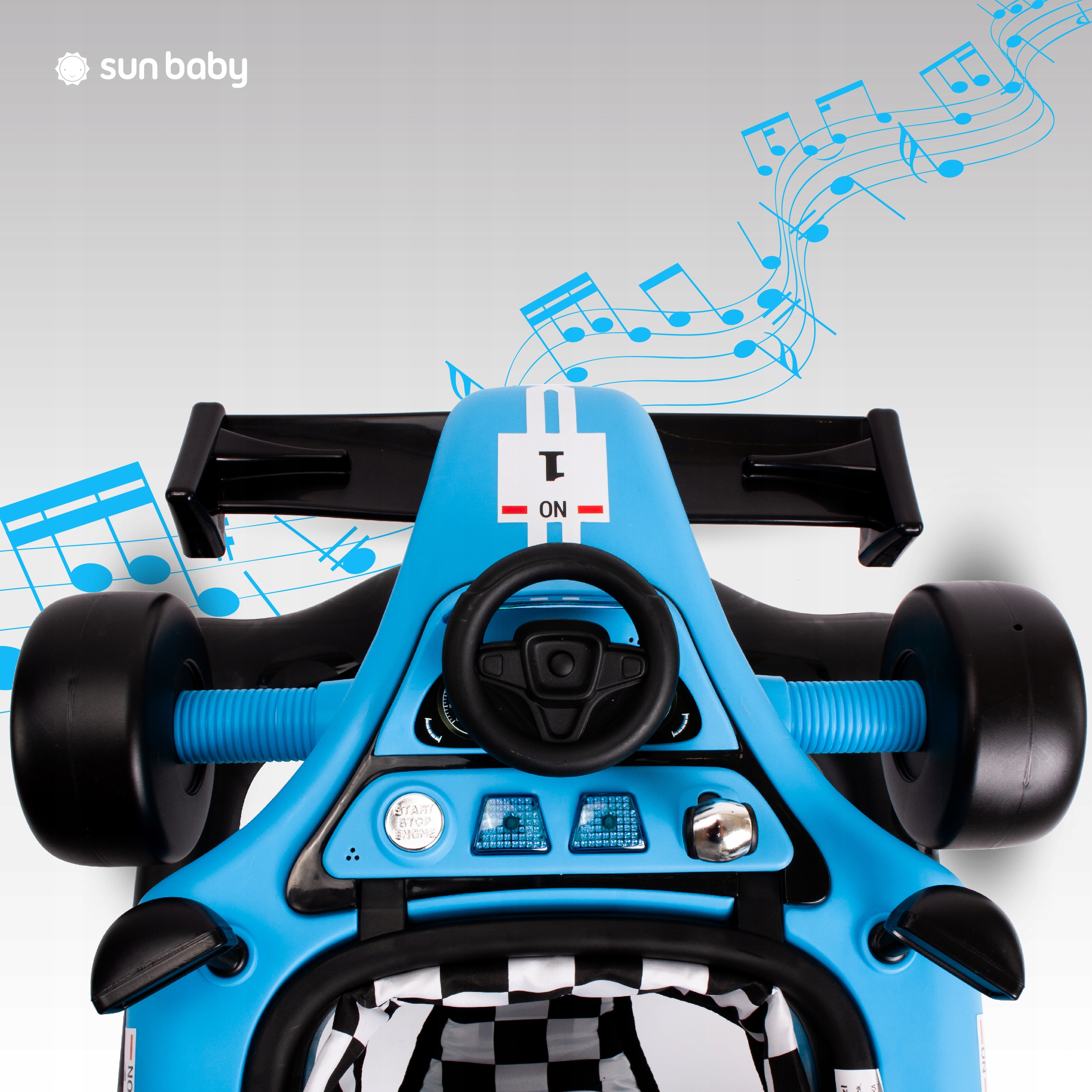 Interaktywny Chodzik jeździk pchacz Wyścigówka Formuła 1 3w1 niebieski Kod producenta B01.024.0.2