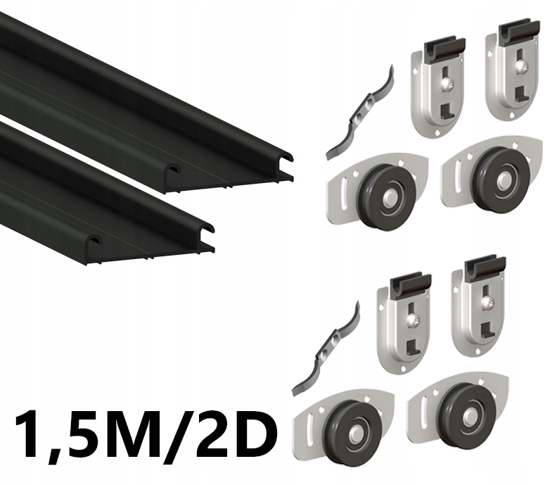 Posuvný systém Easy Ares2 Fast černý – 1,5 m/2d