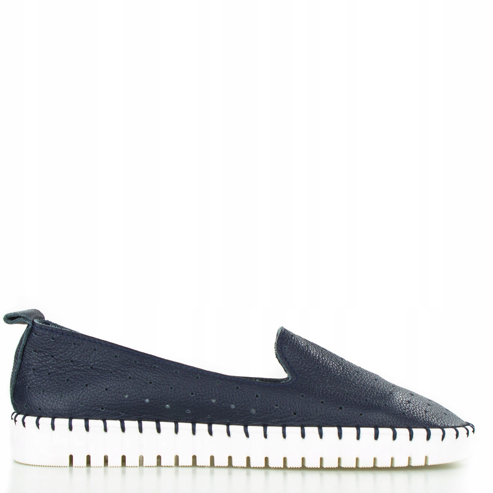 Kožené Espadrilky S Prolamovanými Zasouvacími Bílými Platformami