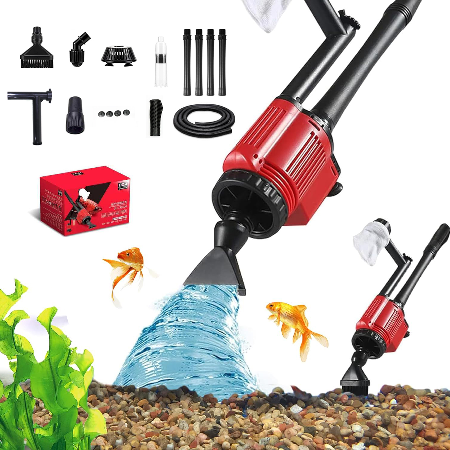 Levně Elektrický Vysavač Do Akvária Sada 6V1 Výměna Vody